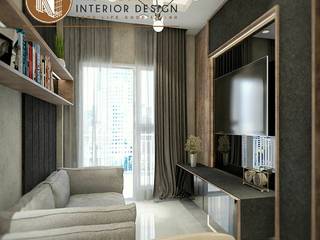 Modern living room, norenarchitecture norenarchitecture Гостиная в стиле модерн Фанера