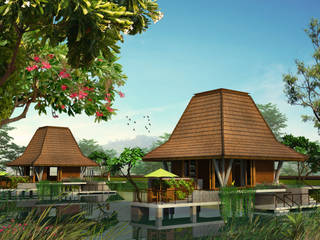 Integrated Farming Resort, Mandalananta Studio Mandalananta Studio Tropical style hotels Reinforced concrete Multicolored
