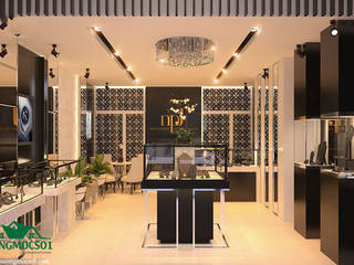 Thiết kế thi công showroom Kim Cương NPJ Jewelry, Gò Vấp, xuongmocso1 xuongmocso1 상업공간
