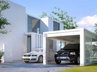 DreamFore Town-House, 피투엔디자인 _____ p to n design 피투엔디자인 _____ p to n design Dubbele garage