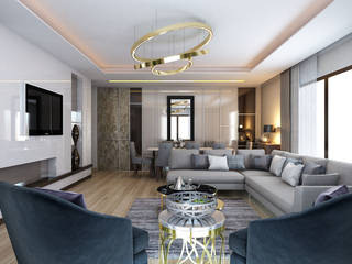 GOLD LIFE İÇ MEKAN TASARIMLARI, MİNERVA MİMARLIK MİNERVA MİMARLIK Moderne Wohnzimmer