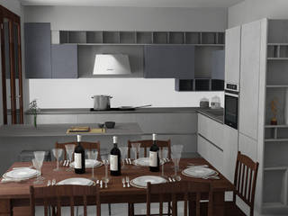 Progetto di arredamento per una cucina con penisola in stile industrial , G&S INTERIOR DESIGN G&S INTERIOR DESIGN Kitchen