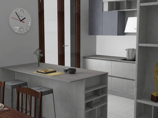 Progetto di arredamento per una cucina con penisola in stile industrial , G&S INTERIOR DESIGN G&S INTERIOR DESIGN Nhà bếp phong cách hiện đại