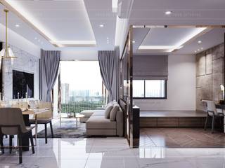 Thiết kế căn hộ Sunrise Cityview - Phong cách hiện đại tiện nghi, ICON INTERIOR ICON INTERIOR Modern Living Room