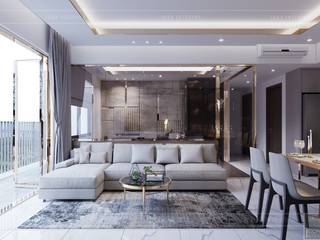 Thiết kế căn hộ Sunrise Cityview - Phong cách hiện đại tiện nghi, ICON INTERIOR ICON INTERIOR Salas de estilo moderno