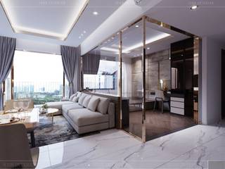 Thiết kế căn hộ Sunrise Cityview - Phong cách hiện đại tiện nghi, ICON INTERIOR ICON INTERIOR Salas de estilo moderno