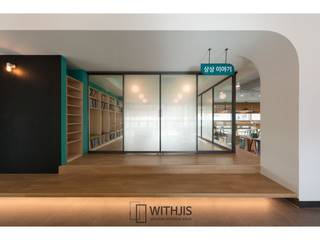 주민센터 내부 커뮤니티시설의 파티션월시스템, PWS, ALU-SD, WITHJIS(위드지스) WITHJIS(위드지스) Gewerbeflächen Aluminium/Zink Schwarz
