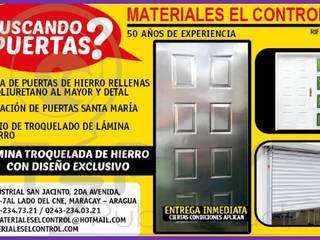 PUERTAS DE HIERRO , MATERIALES EL CONTROL, C.A. MATERIALES EL CONTROL, C.A. Industrial style doors