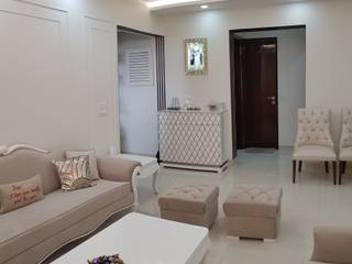 3BHK Budget Flat, Esthetics Interior Esthetics Interior Phòng khách phong cách châu Á