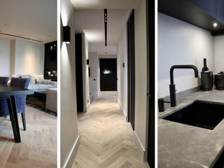 Amsterdams appartement op de Zuidas, NV INTERIORS NV INTERIORS ห้องโถงทางเดินและบันไดสมัยใหม่