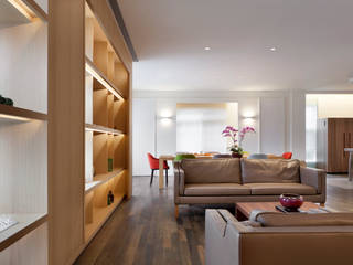 王宅 Wang Residence, 何侯設計 Ho + Hou Studio Architects 何侯設計 Ho + Hou Studio Architects Livings de estilo moderno