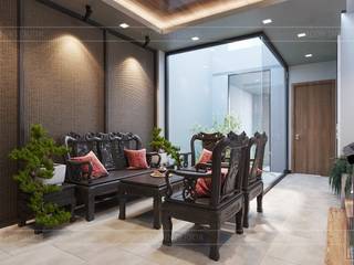 THIẾT KẾ NHÀ PHỐ MR.DONG - Mr.Dong's House in interior design, ICON INTERIOR ICON INTERIOR Salas de estilo moderno