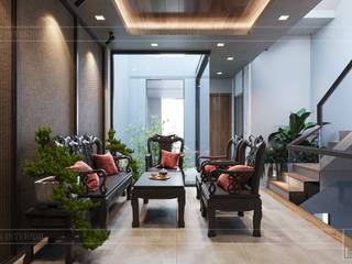 THIẾT KẾ NHÀ PHỐ MR.DONG - Mr.Dong's House in interior design, ICON INTERIOR ICON INTERIOR Salas de estilo moderno