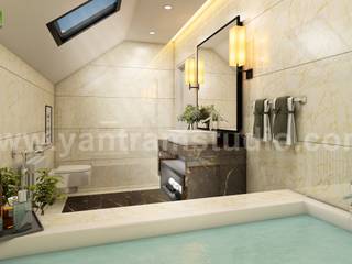 Fancy Modern Bathroom Interior Design by Yantram 3D Interior Modeling, Florida - USA, Yantram Animation Studio Corporation Yantram Animation Studio Corporation Nowoczesna łazienka Płytki