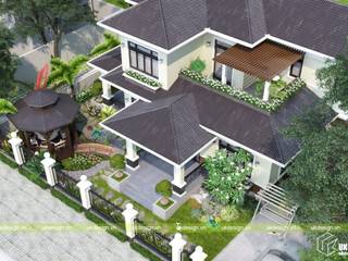 THIẾT KẾ BIỆT THỰ SÂN VƯỜN MÁI THÁI 500M2, UK DESIGN STUDIO - KIẾN TRÚC UK UK DESIGN STUDIO - KIẾN TRÚC UK Villas