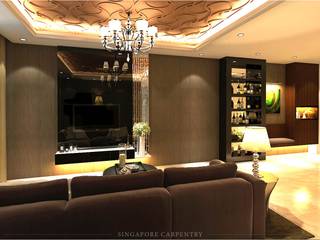 Luxury style for Choa Chu Kang Crescent HDB, Singapore Carpentry Interior Design Pte Ltd Singapore Carpentry Interior Design Pte Ltd Modern living room
