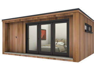 Concave room: Garden Room that offers enclosed decking on all sides for added privacy and comfort, Modern garden rooms ltd Modern garden rooms ltd Pondok taman Kayu Wood effect