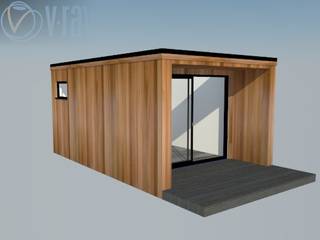 Concave room: Garden Room that offers enclosed decking on all sides for added privacy and comfort, Modern garden rooms ltd Modern garden rooms ltd Garage prefabbricato Legno Effetto legno