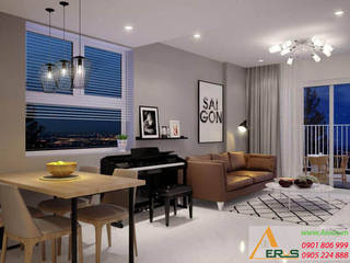 Thiet ke thi cong noi that can ho chung cu anh Toan - DreamHome Go Vap, xuongmocso1 xuongmocso1 Commercial spaces