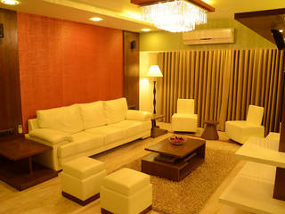 LOK NIRMAN 1800 sqft , Aesthos Interior Design and Consultancy Aesthos Interior Design and Consultancy Asiatische Wohnzimmer