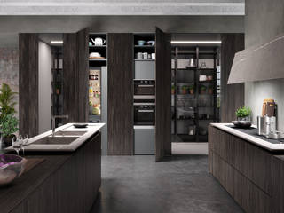 Cucina in ambiente industriale, Nespoli 3d Nespoli 3d مطبخ