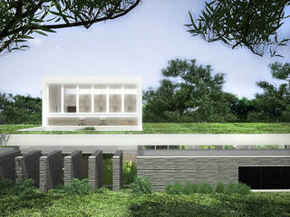 Sonoma, RRA Arquitectura RRA Arquitectura Jardines en la fachada Piedra Blanco