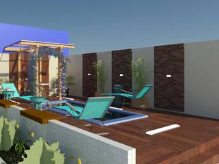 Desenho de uma reforma para área de Piscina , TAFS interiores e 3D TAFS interiores e 3D บ้านและที่อยู่อาศัย ไม้ Wood effect