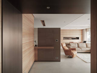 水平之家, 形構設計 Morpho-Design 形構設計 Morpho-Design Pasillos, vestíbulos y escaleras de estilo moderno