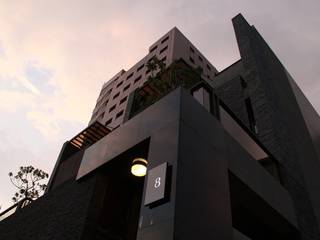 台中市南區的現代電梯別墅, 勻境設計 Unispace Designs 勻境設計 Unispace Designs Biệt thự Grey