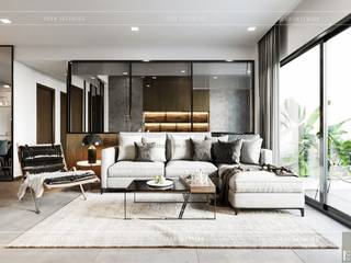Thiết kế nội thất căn hộ Sunrise Cityview - Phong cách hiện đại sang trọng, ICON INTERIOR ICON INTERIOR Modern Living Room