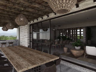SAHAI UBAK, Mouret Arquitectura Mouret Arquitectura Rustic style balcony, veranda & terrace