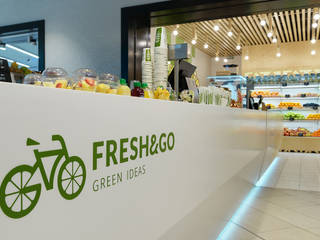 Fresh & Go. Design of a fresh bar , YUDIN Design YUDIN Design Commercial spaces Branco