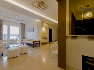 Adarsh Palm Retreat - 3BHK, Modulart Modulart 모던스타일 복도, 현관 & 계단