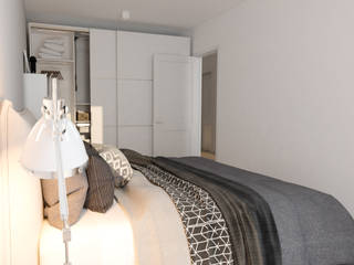 Complesso residenziale a Bolzano Bilocale , Alexandradesigner Alexandradesigner Phòng ngủ phong cách hiện đại