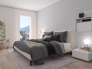 Complesso residenziale a Bolzano Bilocale , Alexandradesigner Alexandradesigner Phòng ngủ phong cách hiện đại