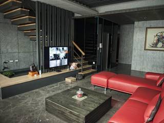 台中西屯大器住宅空間設計案, 勻境設計 Unispace Designs 勻境設計 Unispace Designs Modern living room سنگ مرمر