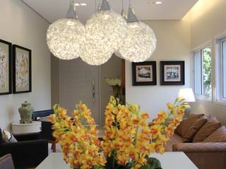 Salas integradas, Arquiteta Bianca Monteiro Arquiteta Bianca Monteiro Modern Dining Room Silver/Gold