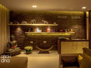 An Indian Culture Inspired Apartment Design?, Design DNA Hyderabad Design DNA Hyderabad Modern living room