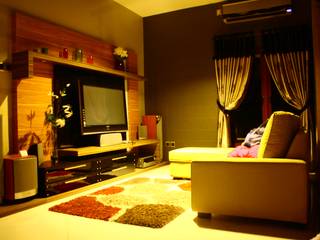 Romantic lounge & living room kota wisata cibubur, Exxo interior Exxo interior Ruang Media Modern