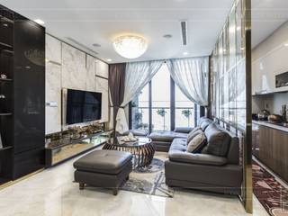 THỰC TẾ CĂN HỘ VINHOMES GOLDEN RIVER - 3-Bedroom Apartment , ICON INTERIOR ICON INTERIOR Salas de estilo moderno