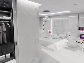 White one, MOONFIELD STUDIO MOONFIELD STUDIO Modern style bedroom