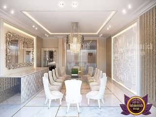 White and Gold Dining Room Interior Design, Luxury Antonovich Design Luxury Antonovich Design