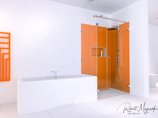 Bathroom, 3D Studio & Design | Arquitectura | Desenho | Render 3D Studio & Design | Arquitectura | Desenho | Render Phòng tắm phong cách hiện đại