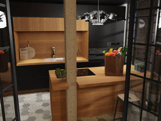 Industrieloft, Der Schlüssel zum Glück - Interior Design Der Schlüssel zum Glück - Interior Design Industrial style kitchen Wood Wood effect