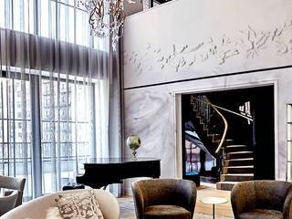 Artisan Luxury on 86th Street, Joe Ginsberg Design Joe Ginsberg Design Moderne woonkamers Grijs