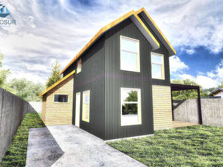 Diseño de Casa MR1 en Loncoche por NidoSur Arquitectos, NidoSur Arquitectos - Valdivia NidoSur Arquitectos - Valdivia モダンな 家
