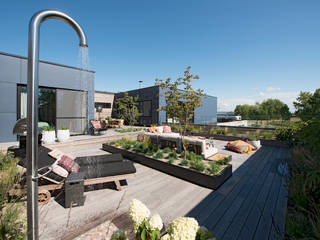 Ontwerp dakterras Knokke, Studio REDD exclusieve tuinen Studio REDD exclusieve tuinen Roof terrace Wood Wood effect