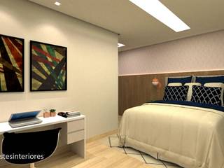 Quarto de casal, Chris Prestes Interiores Chris Prestes Interiores 모던스타일 침실