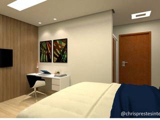 Quarto de casal, Chris Prestes Interiores Chris Prestes Interiores 모던스타일 침실