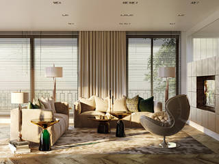 JOLIOT-CURIE, Ludwinowska Studio Architektury Ludwinowska Studio Architektury Moderne Wohnzimmer